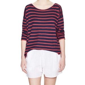 CALYPSO ST. BARTH Striped Navy Red Long Sleeve Top